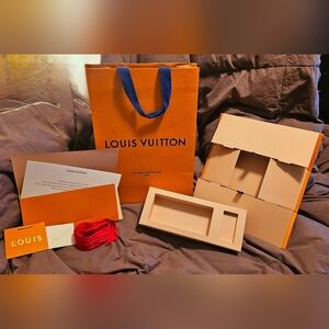 Louis Vuitton Magnetic Gift Box Set Shopping Bag Ribbon Receipt Holder Packaging